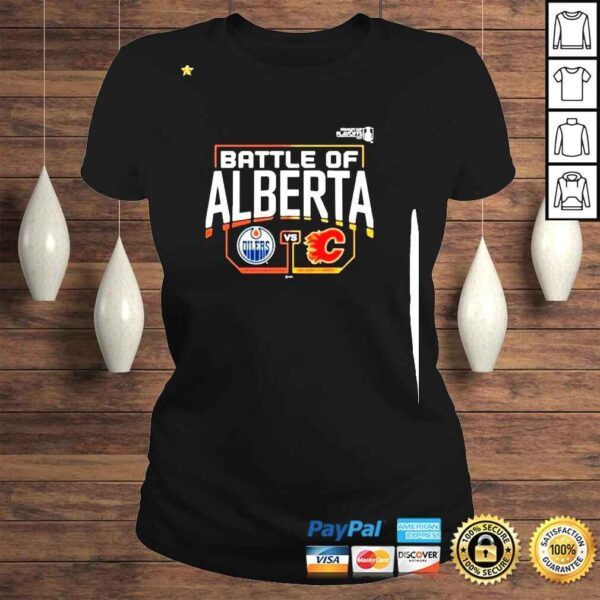 Calgary Flames vs Edmonton Oilers Fanatics Branded 2022 Stanley Cup Playoffs Battle of Alberta TShirt - Image 3