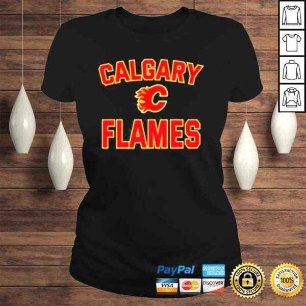 Calgary flames heathered gray victory arch shirt - Image 3