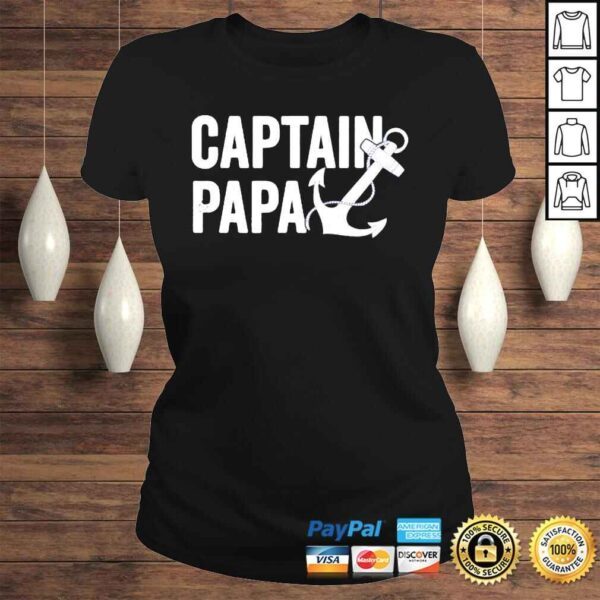 Captain papa pontoon lake sailor fishing boating shirt - Image 3