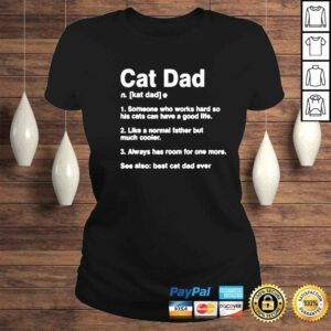 ClassicLadies Cat Dad Definition Funny Meaning Cat Lover Fathers Day shirt