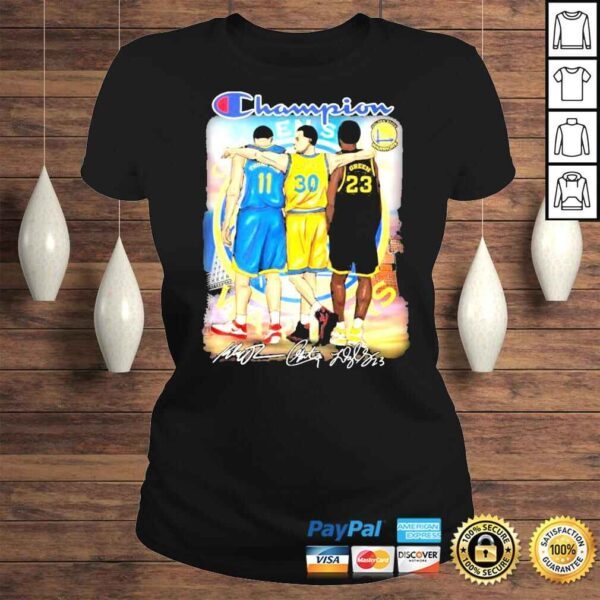 Champions Golden State Warriors Klay Thompson Stephen Curry And Draymond Green signatures shirt - Image 3