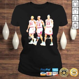 ClassicLadies Chicago Bull Legend Dennis Rodman Michael Jordan Famer Scottie Pippen signatures shirt