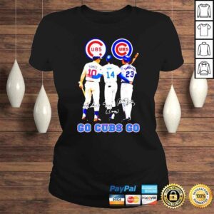 ClassicLadies Chicago Cubs Santo 10 Banks 14 Sandberg 23 Signatures shirt