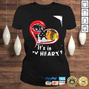 ClassicLadies Chicago Cubs and Chicago Blackhawks its in my heart American flag shirt