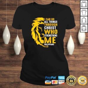 ClassicLadies Christian I can do all things through christ who strengthens me Philippians lion faith shirt