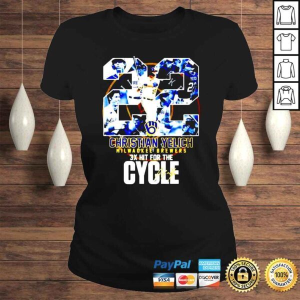 Christian Yelich Milwaukee Brewers 3X Hit For The Cycle shirt - Image 3