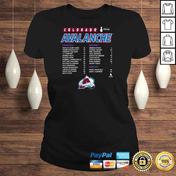 Colorado Avalanche 2022 Stanley Cup Final Forwards Defense Goalies shirt - Image 3