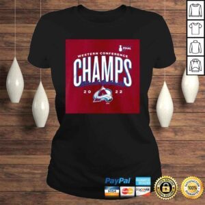 ClassicLadies Colorado Avalanche 2022 Western Conference Champions Crash the Net Burgundy Tee Shirt