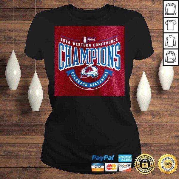 Colorado Avalanche 2022 Western Conference Champions Go Ahead Goal TriBlend Heathered Burgundy Tee Shirt - Image 3