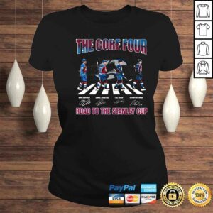 ClassicLadies Colorado Avalanche abbey road the core four road to the Stanley Cup signatures shirt