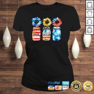 ClassicLadies Country Farm Canning Ball Jars Sunflower God Bless America Shirt