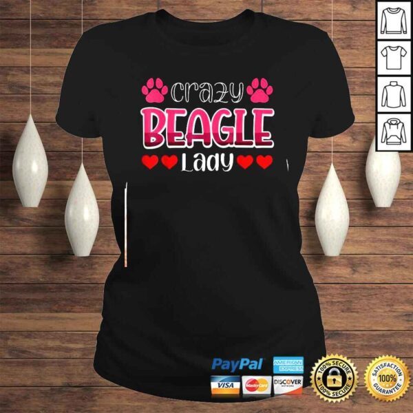 Crazy Beagle Lady Heart Shirt - Image 3