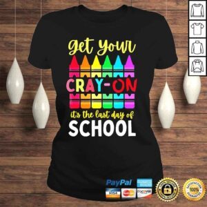 ClassicLadies Cute crayon teacher student last day of school graduation shirt