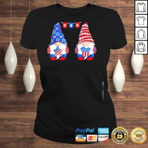 ClassicLadies Cute gnomes usa American flag patriotic 4th of july shirt