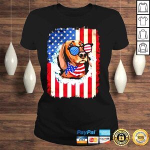 ClassicLadies Dachshund happy independence day American flag shirt