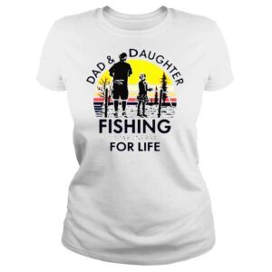 ClassicLadies Dad And Daughter Fishing Partners For Life Vintage Retro Tshirt