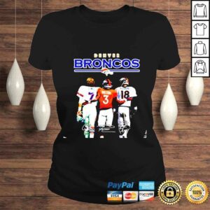 ClassicLadies Denver Broncos Elway and Wilson and Manning signatures shirt