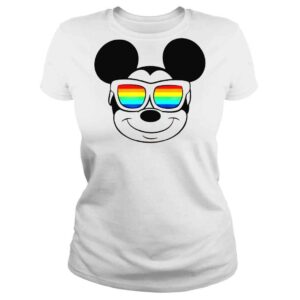 ClassicLadies Disney Mickey Mouse Rainbow Sunglasses T Shirt