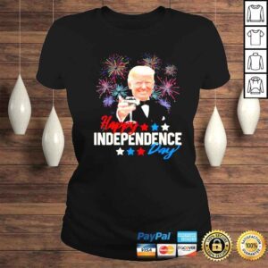 ClassicLadies Donald Trump happy 4th of july American flag fireworks shirt