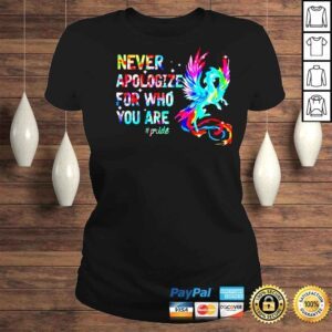 ClassicLadies Dragon never apologize for who you are pride shirt