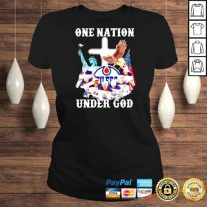 ClassicLadies Edmonton Oilers One Nation Under God Signatures TShirt