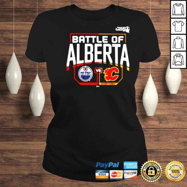 Edmonton Oilers vs Calgary Flames battle of alberta shirt - Image 3