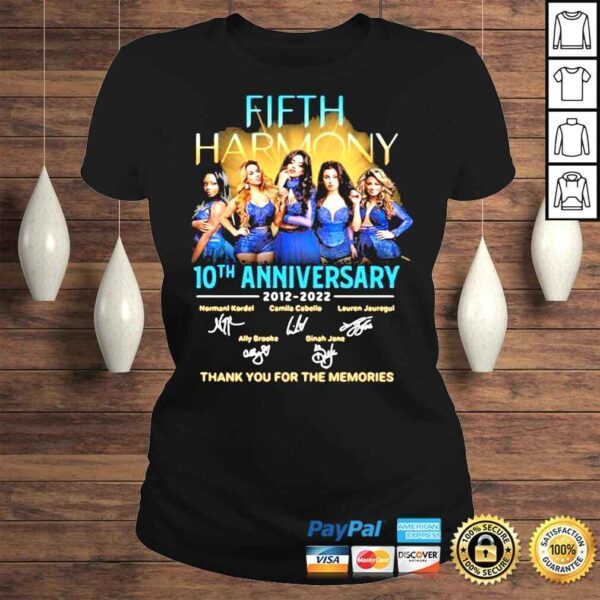 Fifth Harmony Music Band 10th Anniversary 20122022 Thank You For The Memories shirt - Image 3