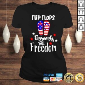 ClassicLadies Flip flops fireworks and freedom shirt