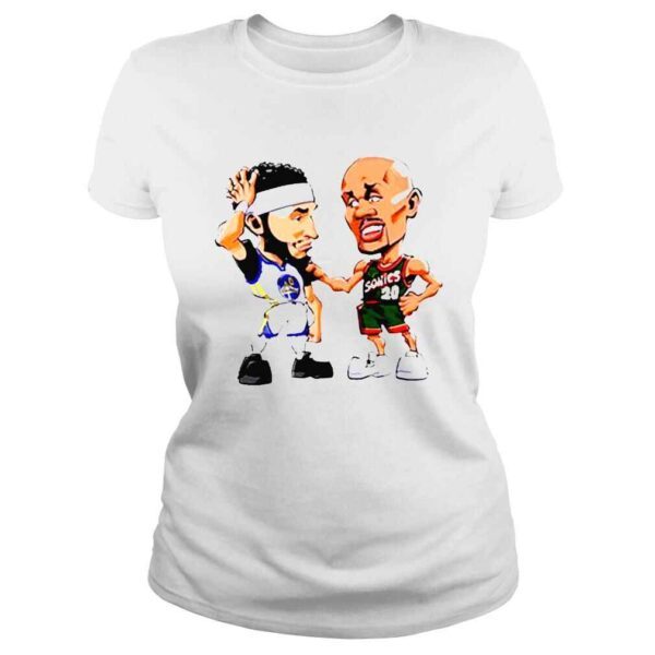 Gary Payton vs Klay Thompson Cartoon shirt - Image 3