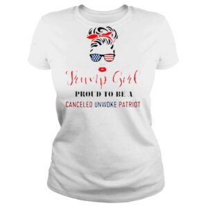 ClassicLadies Girl Bandana Glasses American flag Trump girl proud to be a canceled unwoke patriot shirt