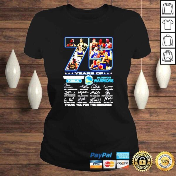 Golden State Warriors 75 years of thank you for the memories signatures shirt - Image 3