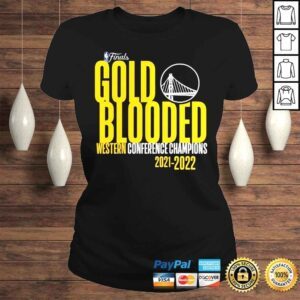 ClassicLadies Golden State Warriors Gold Blooded Western Conference Champions 20212022 shirt