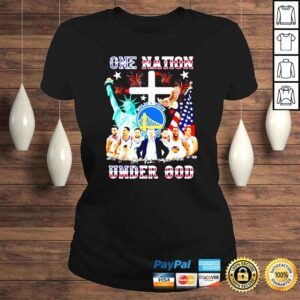 ClassicLadies Golden State Warriors Independence Day One Nation Under God signatures shirt