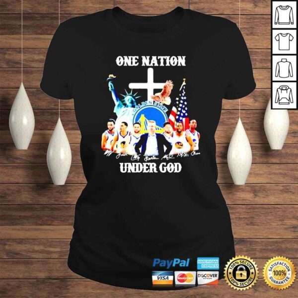 Golden State Warriors One Nation Under God signatures shirt - Image 3