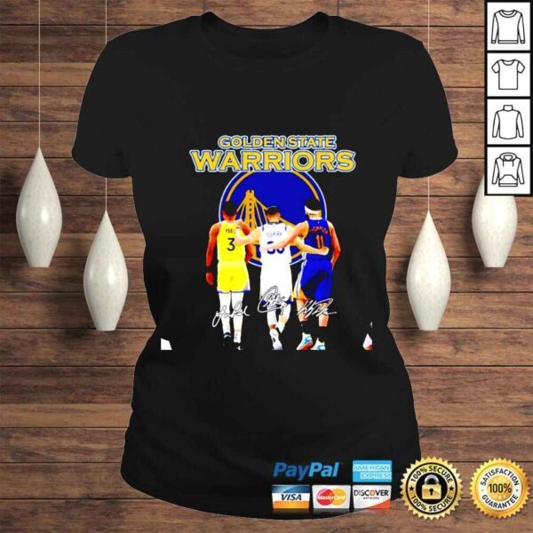 Golden State Warriors Poole Party and Stephen Curry and Klay Thompson signatures shirt - Image 3