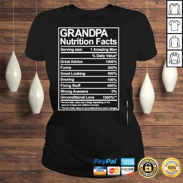 Grandpa nutrition facts thoughtful sweet fathers day shirt - Image 3