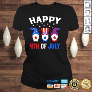 ClassicLadies Happy 4th of july gnomes patriotic American flag cute gnomes shirt