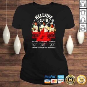 ClassicLadies Hellfire Club Stranger Things 4 2016 2022 thank you for the memories shirt