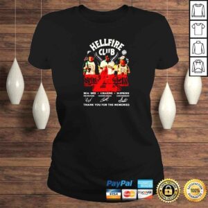 ClassicLadies Hellfire Club Stranger Things thank you for the memories shirt