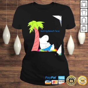 ClassicLadies Hippo resting beach face art shirt