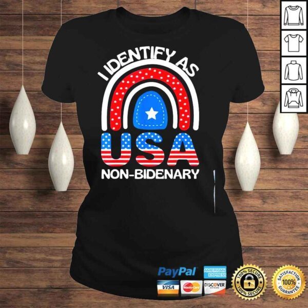 I identify as nonbidenary boho rainbow American flag shirt - Image 3