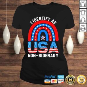 ClassicLadies I identify as nonbidenary rainbow usa flag ultra maga Trump shirt