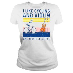 ClassicLadies I like cycling and violin and maybe 3 people vintage shirt