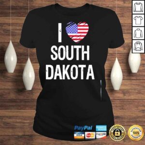 ClassicLadies I love south dakota american flag shirt