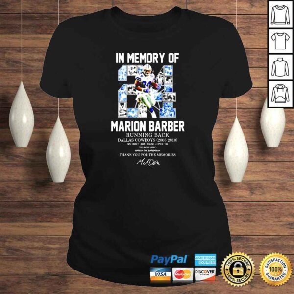 In Memory Of Marion Barber 24 running back Dallas Cowboys shirt - Image 3