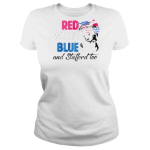 ClassicLadies Independence July 4th Staffordshire Bull Terrier Red White Blue Shirt