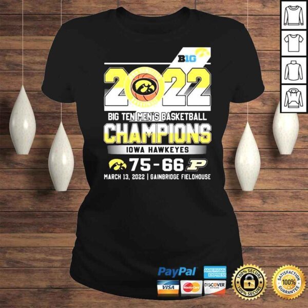 Iowa Hawkeyes vs Purdue Boilermakers 7566 2022 Big Ten Mens Basketball Champions shirt - Image 3