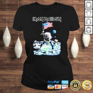 ClassicLadies Iron Maiden US flag on moon shirt