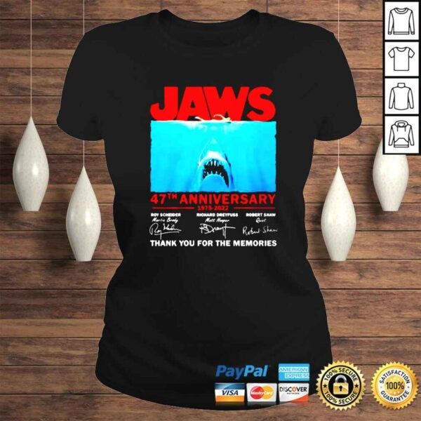 Jaws 19752022 47th Anniversary Thank You For The Memories signature shirt - Image 3