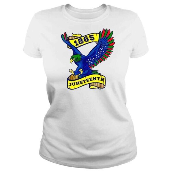 Juneteenth 1865 Black FreeIsh Eagle African American Flag TShirt - Image 3